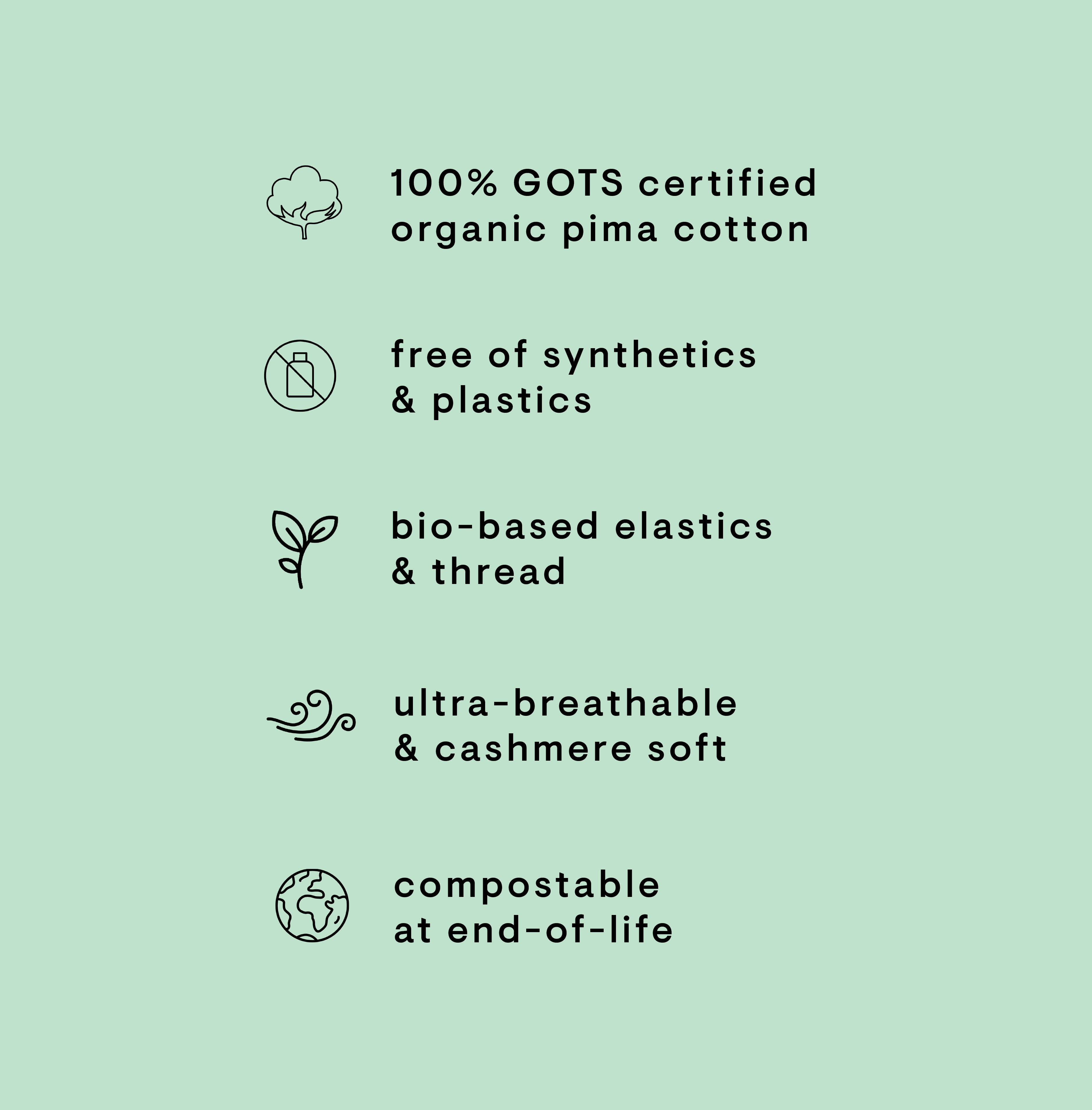Compostable Organic Cotton Hipster (8 Color Options)