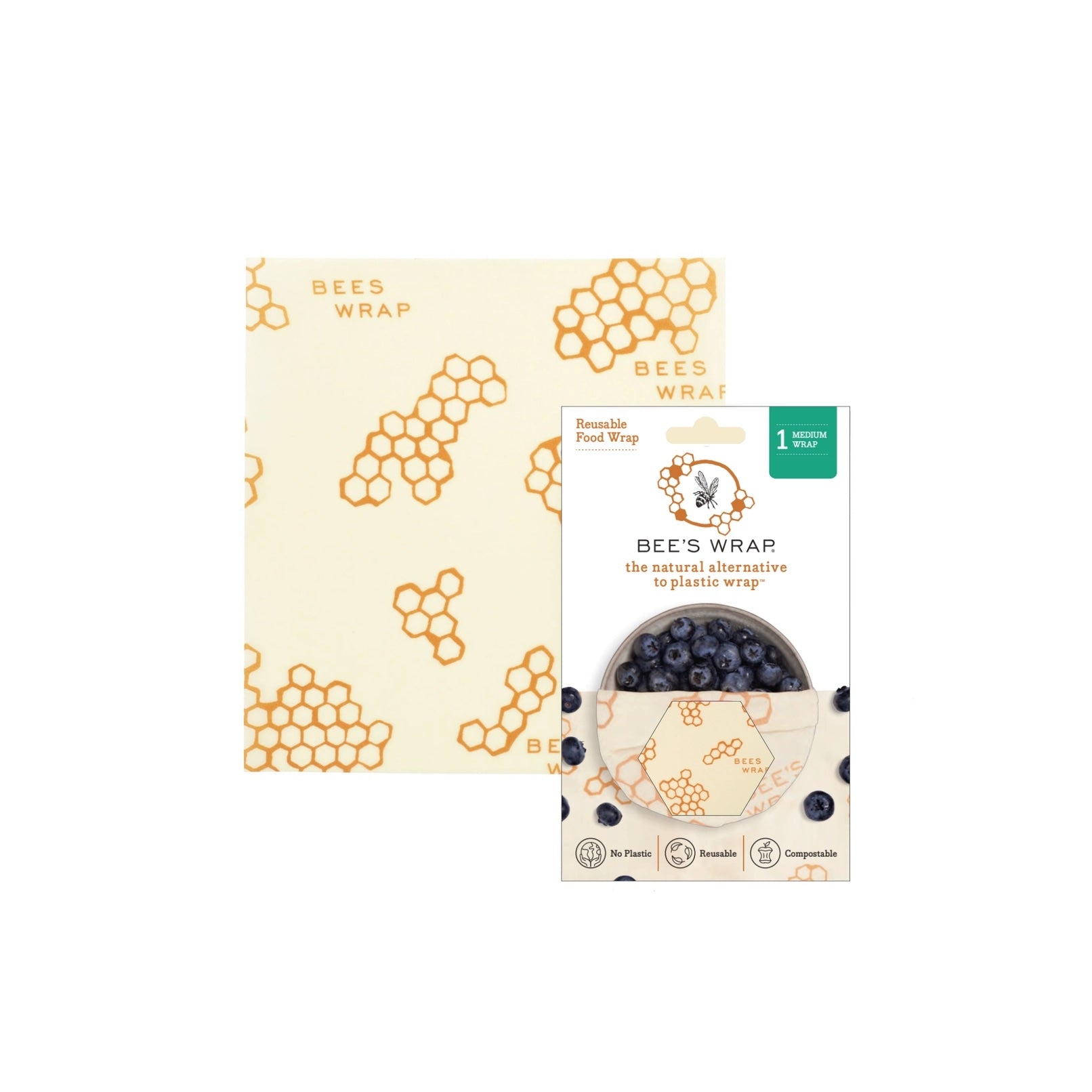 Beeswax Medium Wrap - Honeycomb