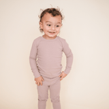 Kids Organic Cotton Ribbed 2-Piece Set - Mocha