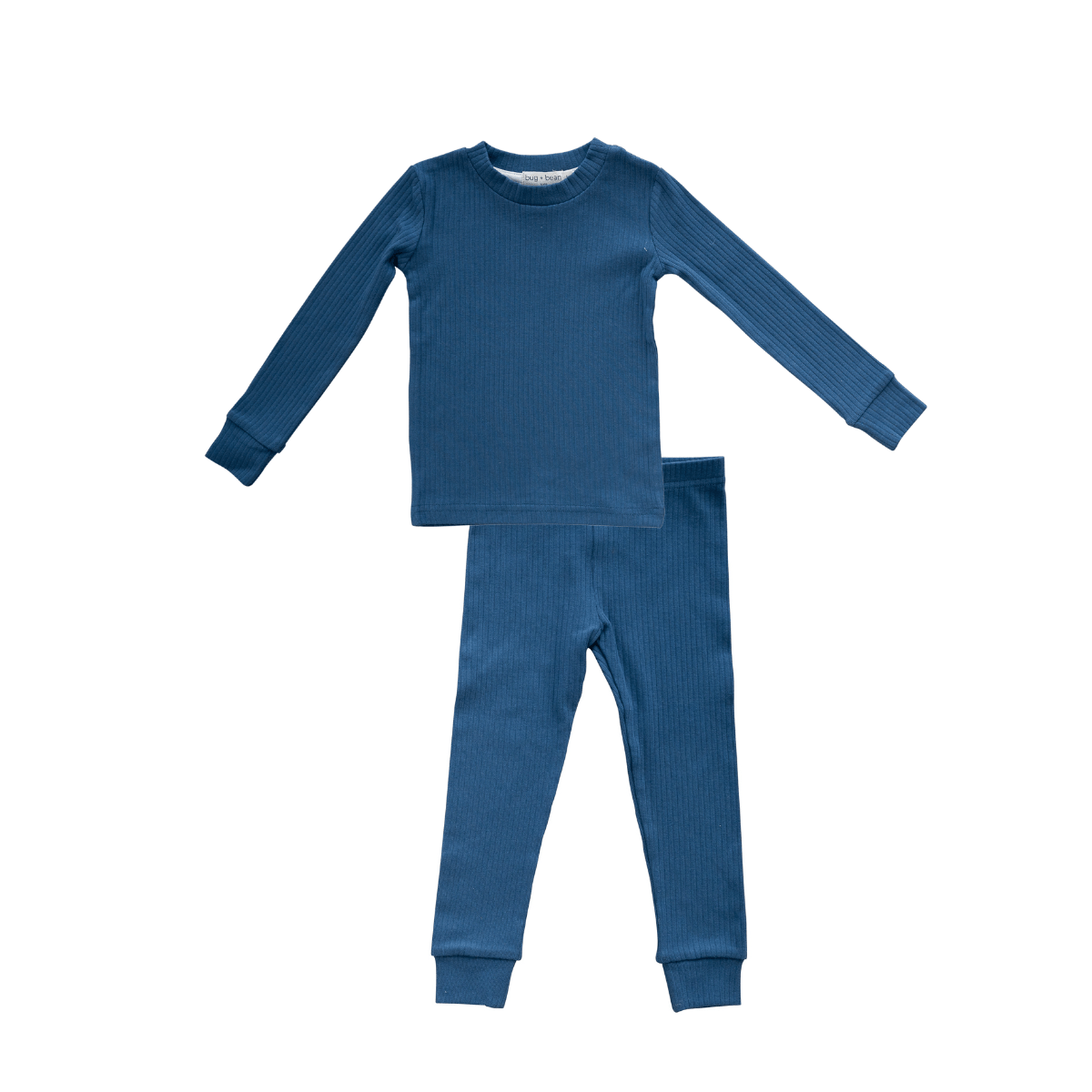 Kids Organic Cotton Ribbed 2-Piece Set - Ocean Blue