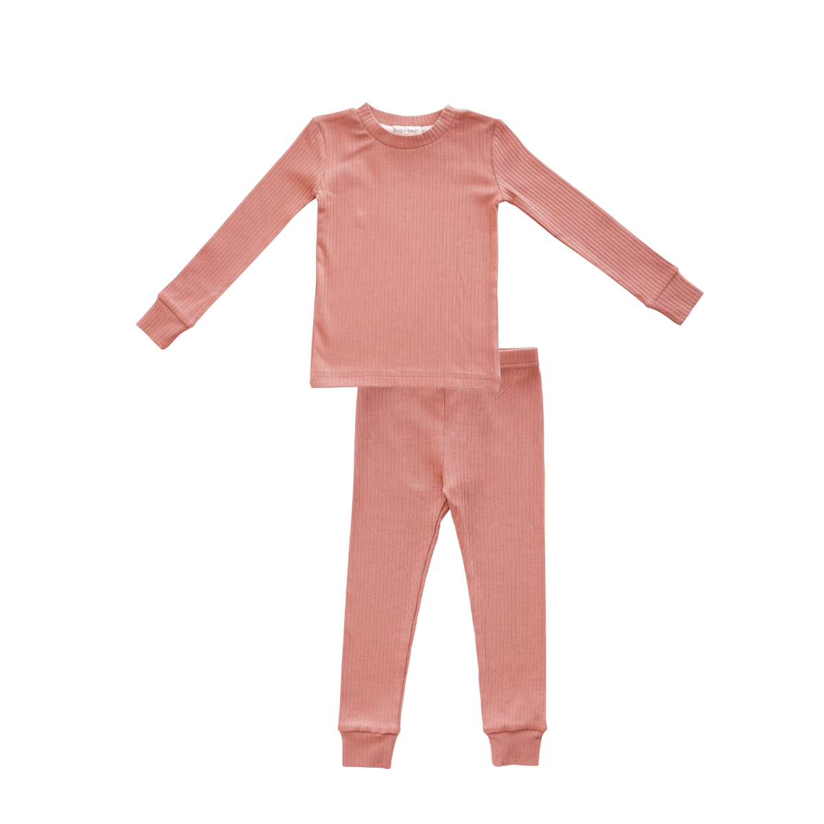 Kids Organic Cotton Ribbed 2-Piece Set - Terracotta