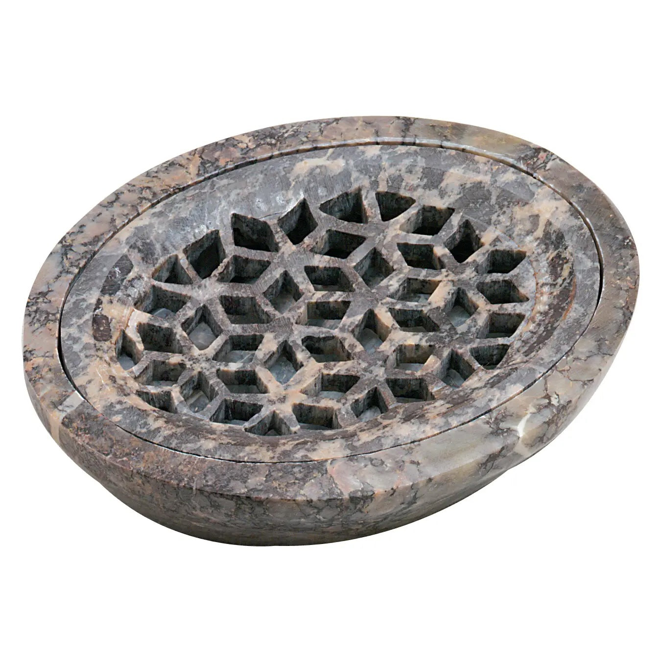 Oval Jaali Carving - Soapstone Soap Dish