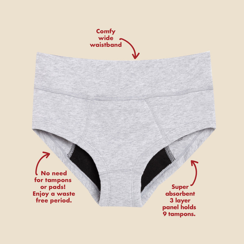 Teen Boyshort Period Underwear - Organic Cotton For Heavy Flows