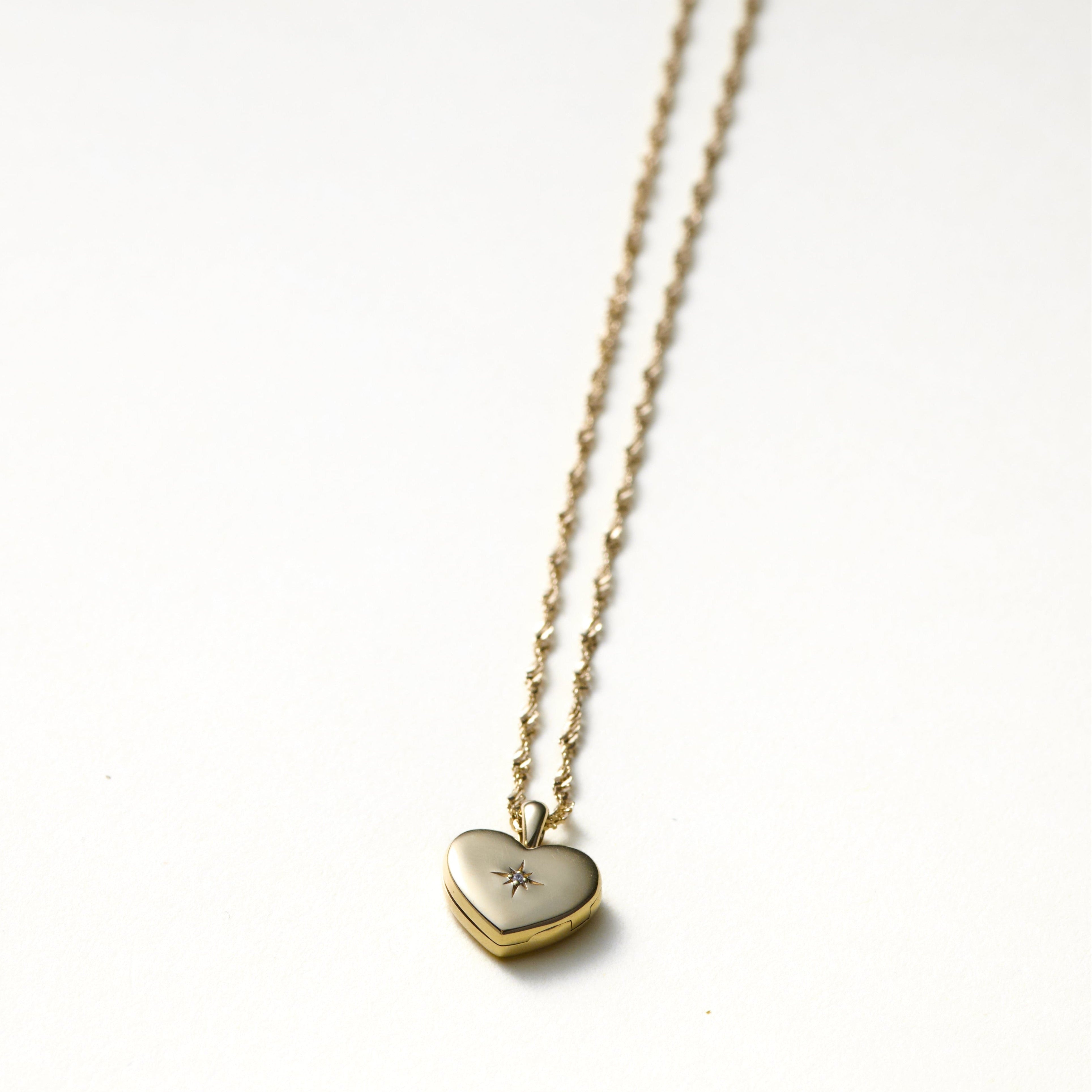 Lily Heart Locket - Recycled 14K Gold/Sterling Silver