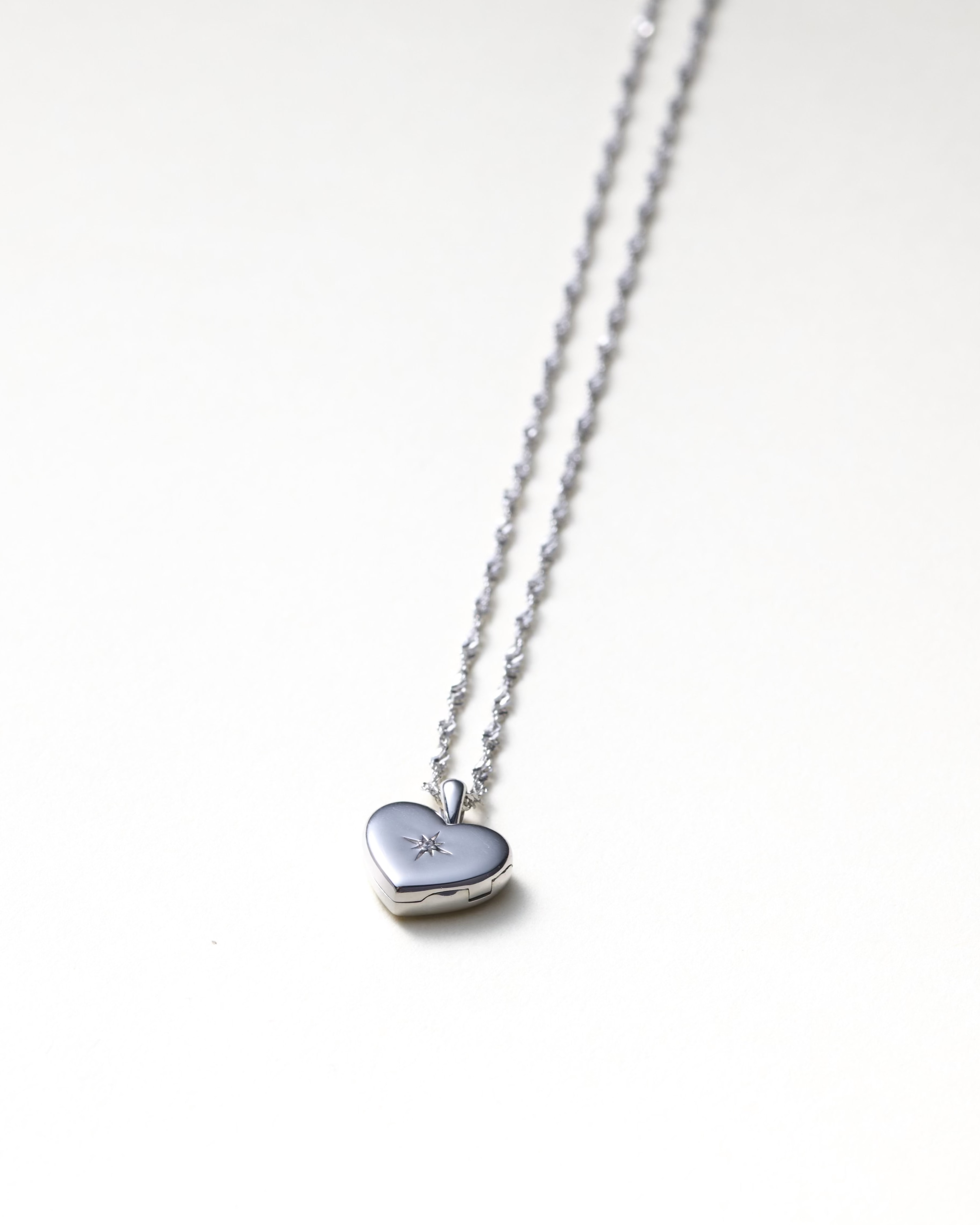 Lily Heart Locket - Recycled 14K Gold/Sterling Silver