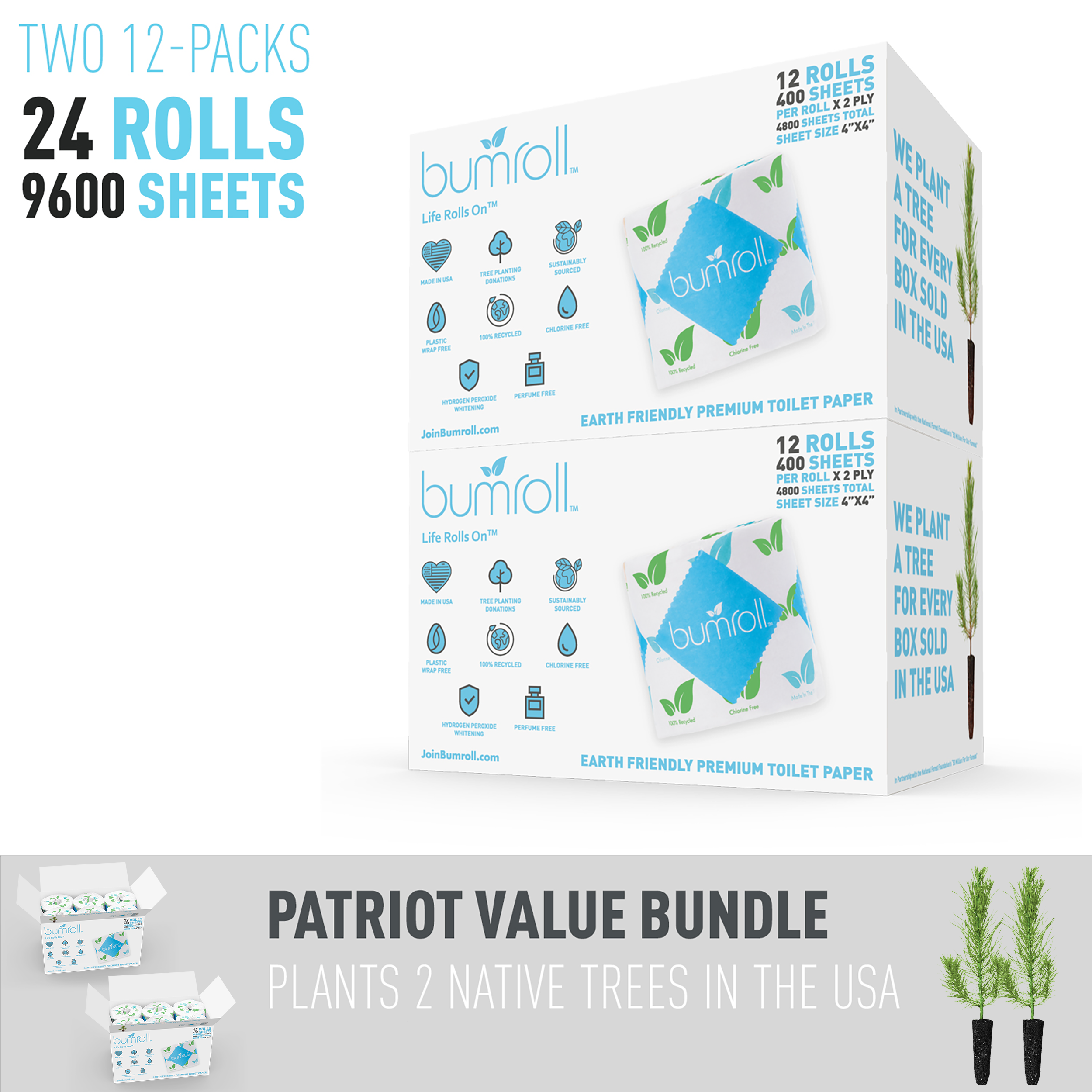 Bumroll Premium Toilet Paper And Towel Rolls - Made In The USA