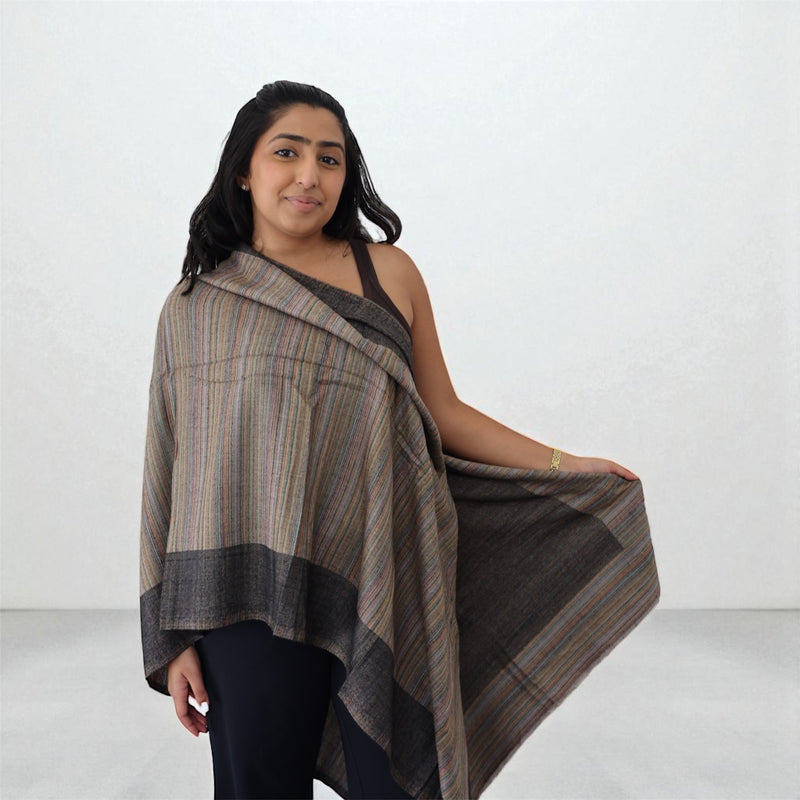 100% Pure Cashmere Scarf - Striped