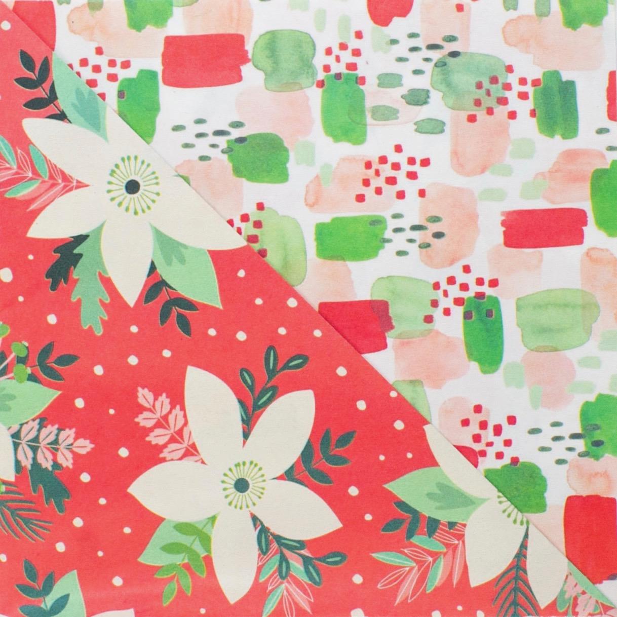 Poinsettia Eco Gift Wrap (Double Sided)