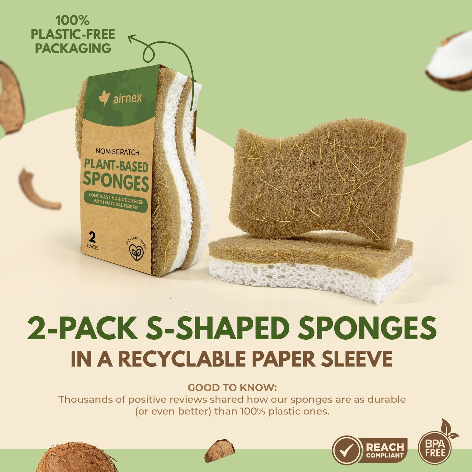 Non-Scratch Eco-Friendly Sponges - S-Shape