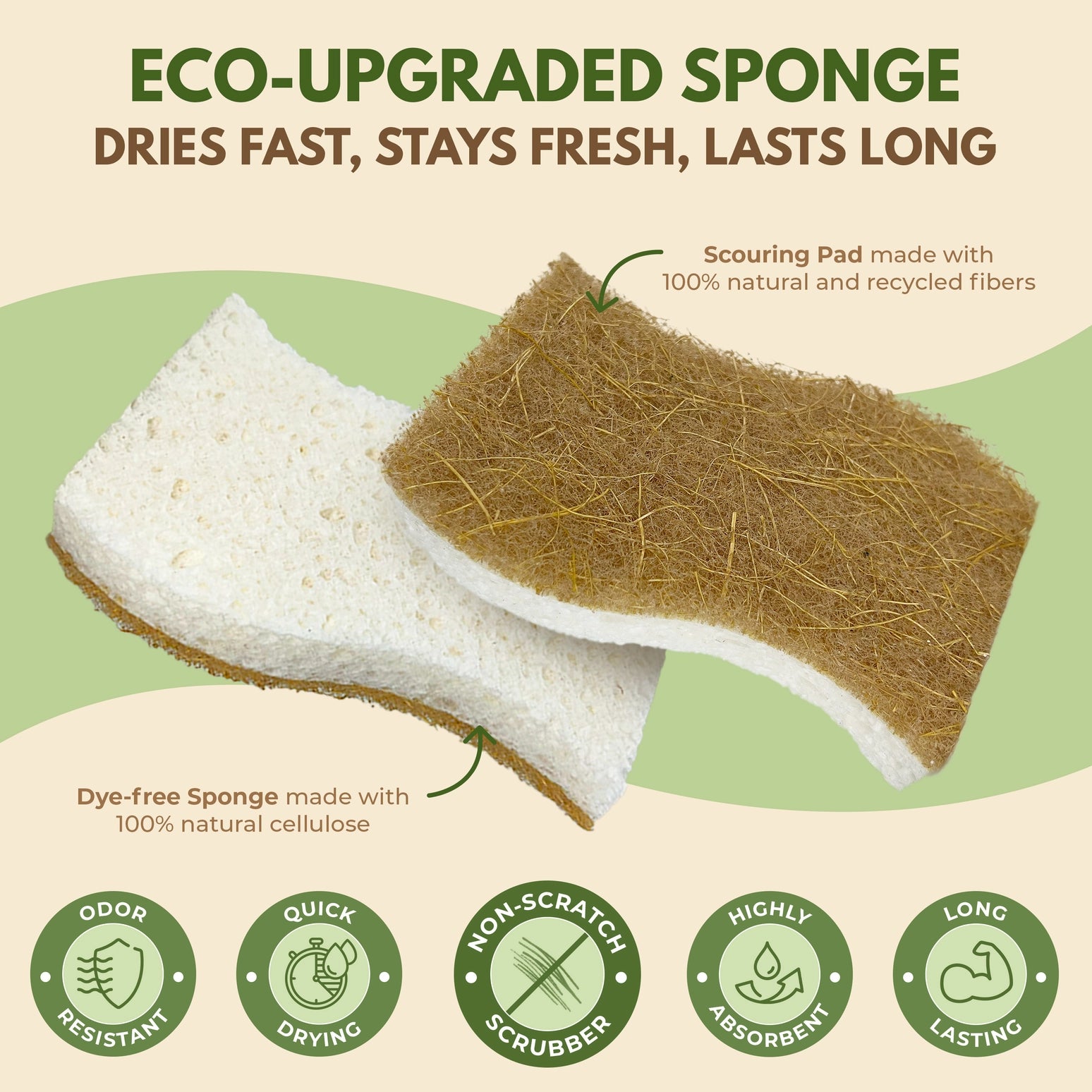 Non-Scratch Eco-Friendly Sponges - S-Shape