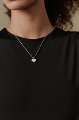 Lily Heart Locket - Recycled 14K Gold/Sterling Silver