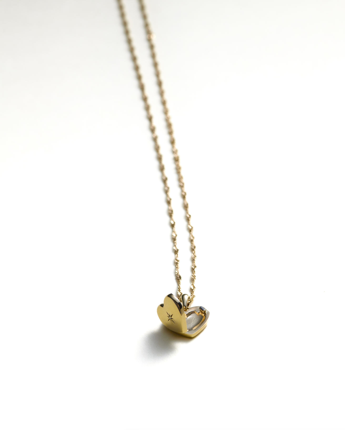 Lily Heart Locket - Recycled 14K Gold/Sterling Silver