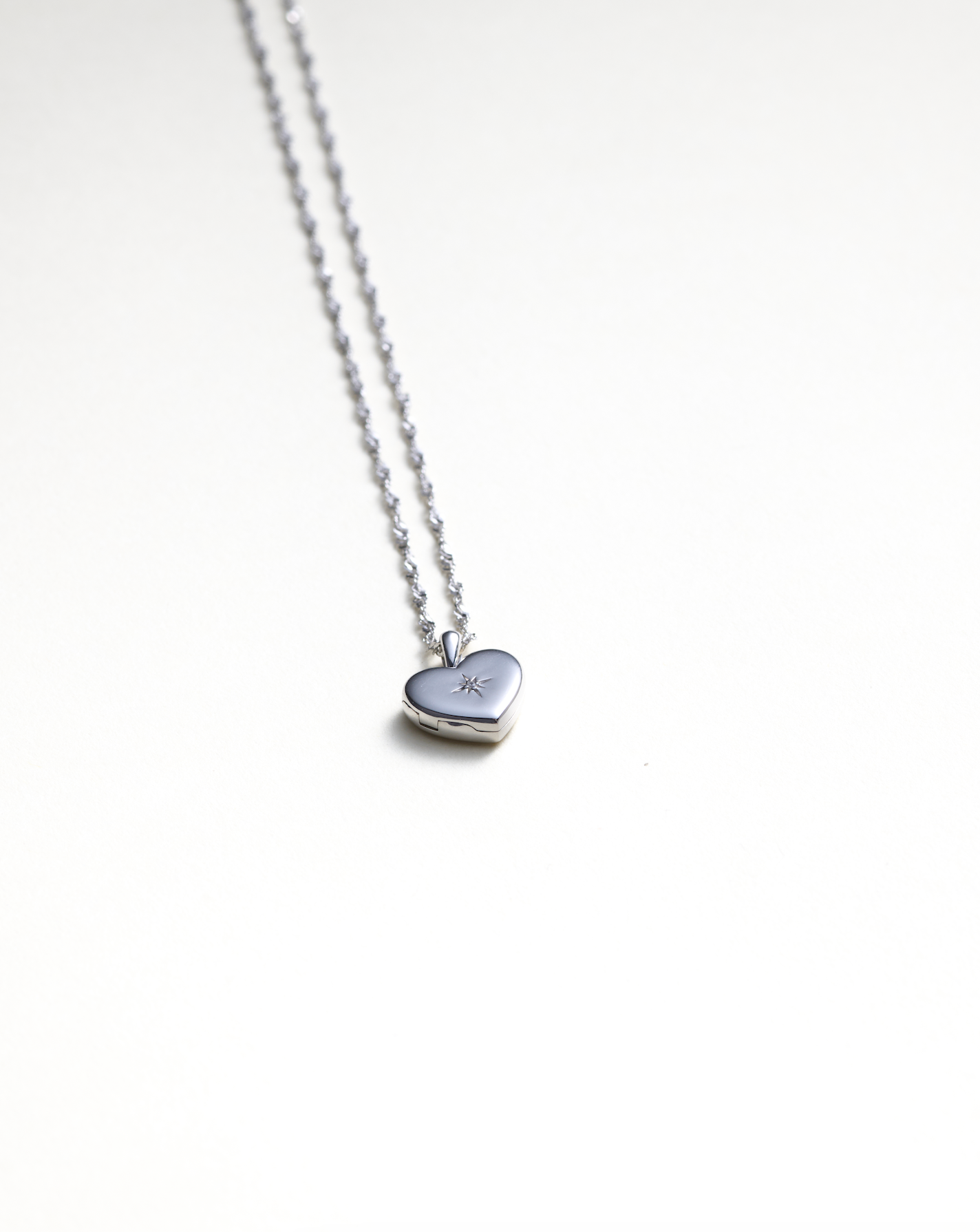 Lily Heart Locket - Recycled 14K Gold/Sterling Silver