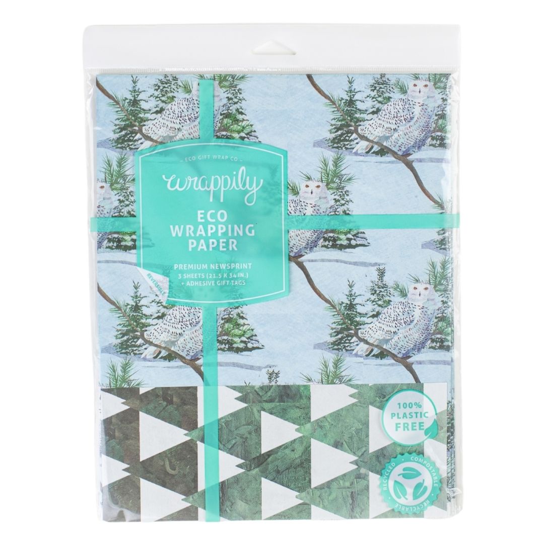 Snowy Owl Eco Gift Wrap (Double Sided)