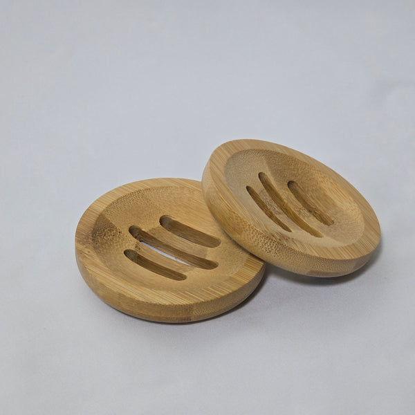 Round Wooden Soap Dish Set