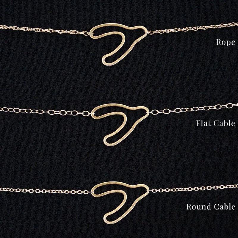 Recycled 14k Gold Wishbone Necklace