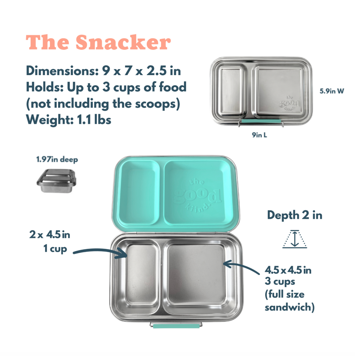 The Snacker™ - Stainless Steel Lunch box