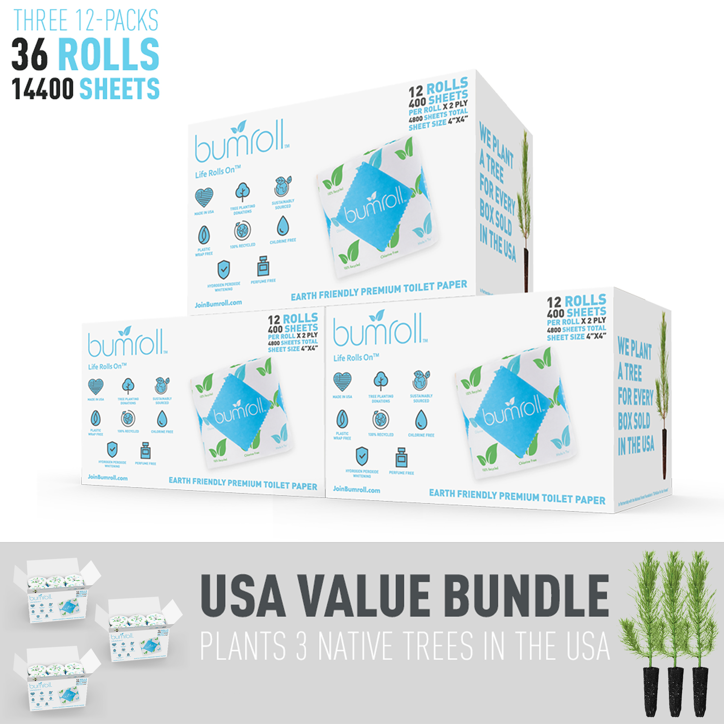 Bumroll Premium Toilet Paper And Towel Rolls - Made In The USA