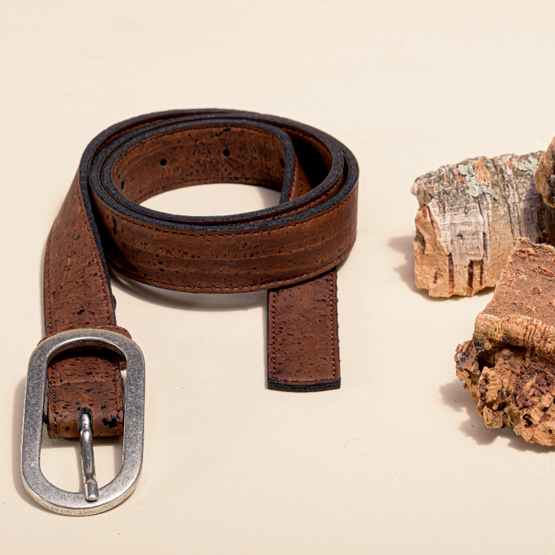 Vegan Cork Leather Women's Belt (Brown)