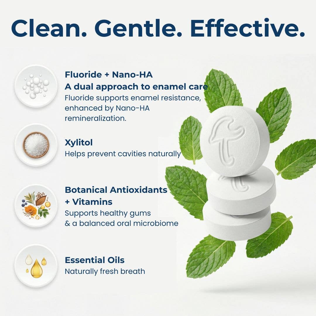 Fluoride Cool Mint Toothpaste Tablets