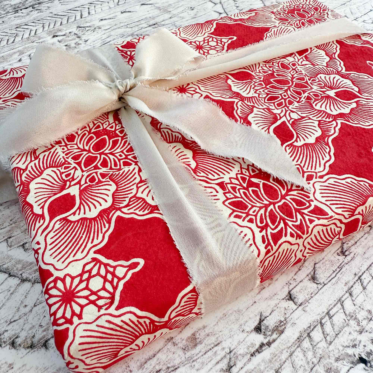 Handmade Lokta Wrapping Paper - Rajani Red