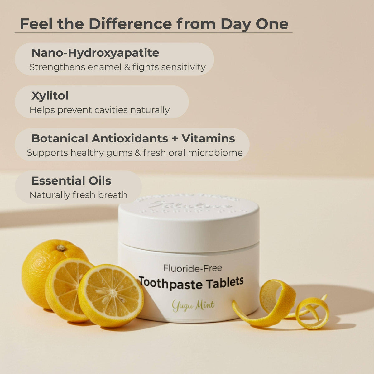Fluoride-Free Yuzu Mint Toothpaste Tablets