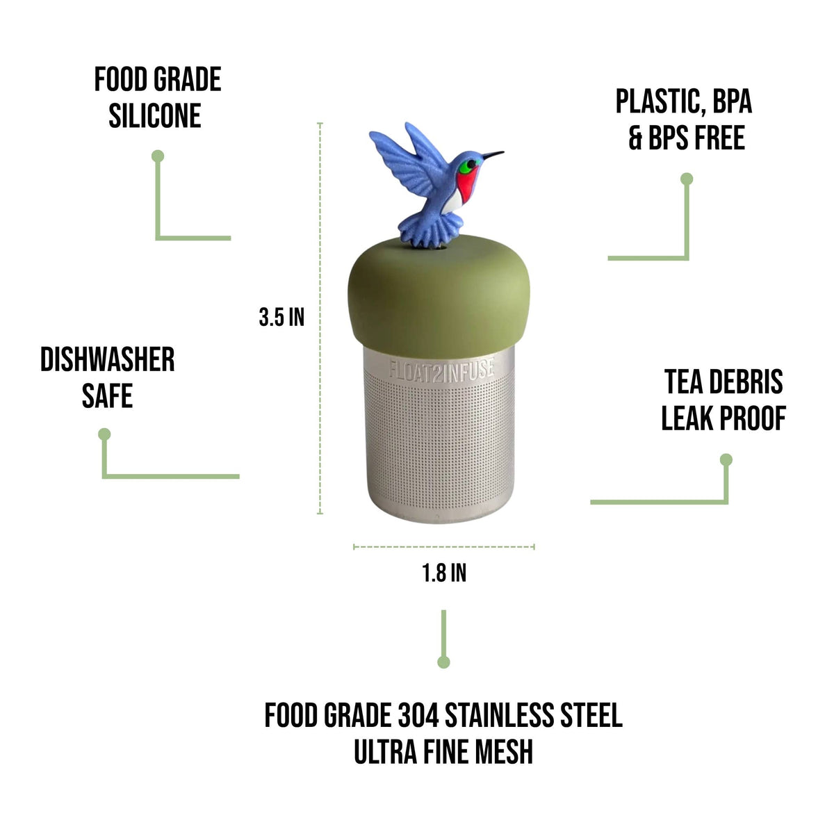 Floating Tea Infuser - Blue Hummingbird