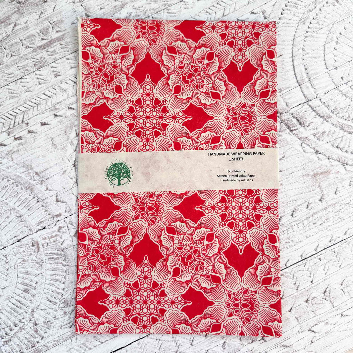 Handmade Lokta Wrapping Paper - Rajani Red