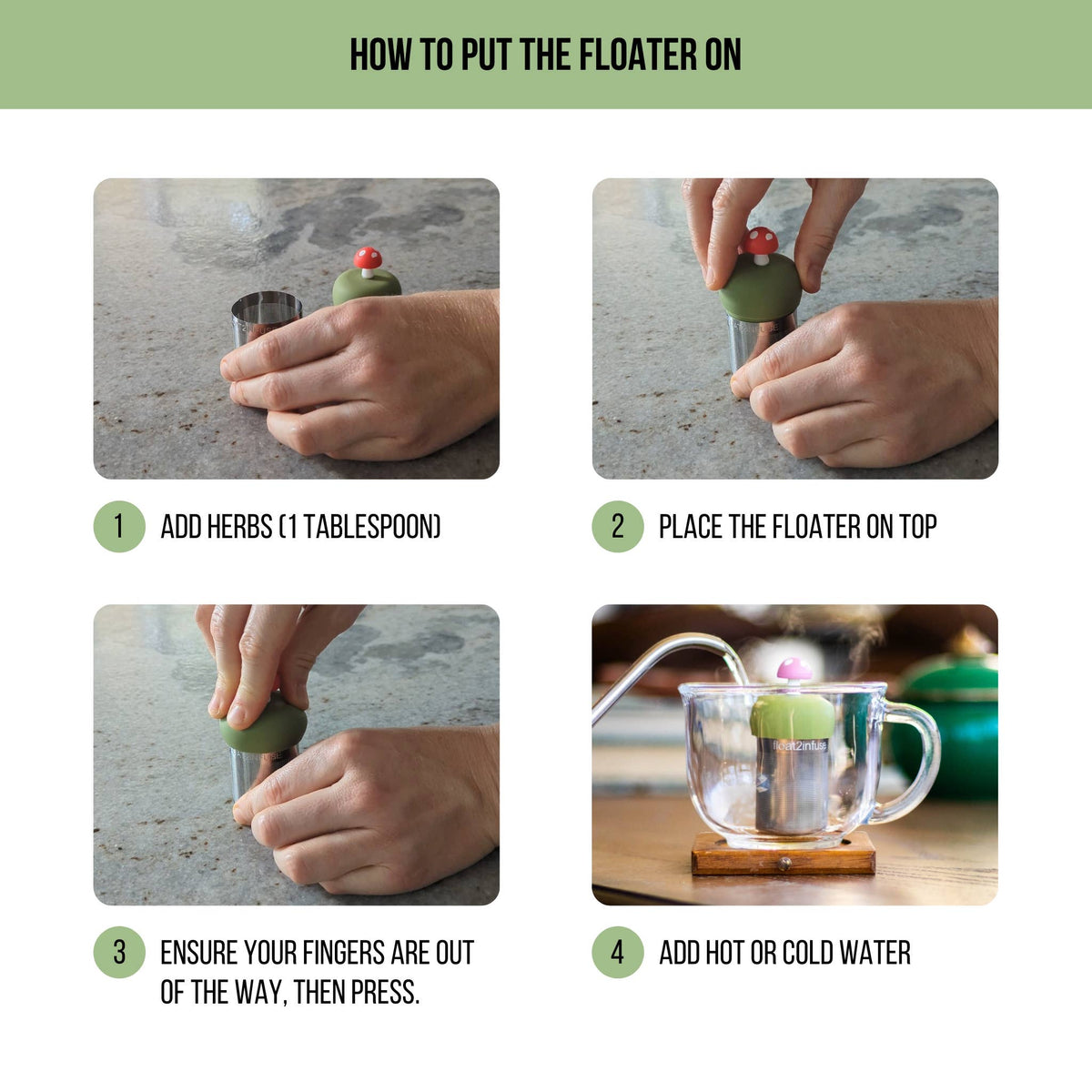 Floating Tea Infuser - Red Mushroom