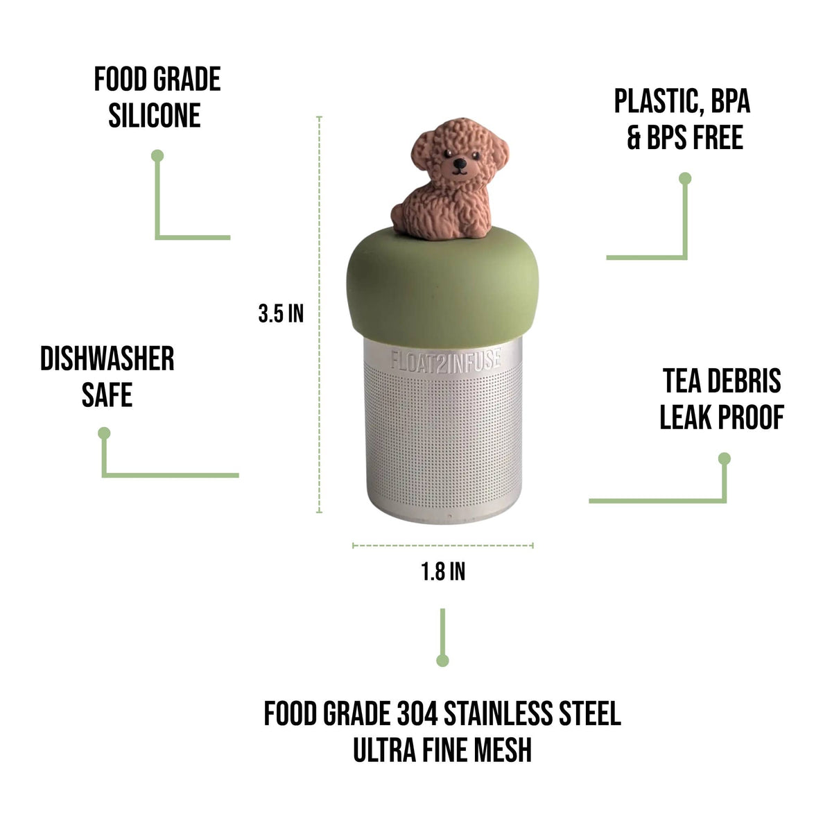 Floating Tea Infuser - Brown Labradoodle