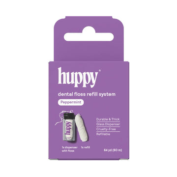 Huppy Vegan Dental Floss | Plastic-Free Jar | Mint