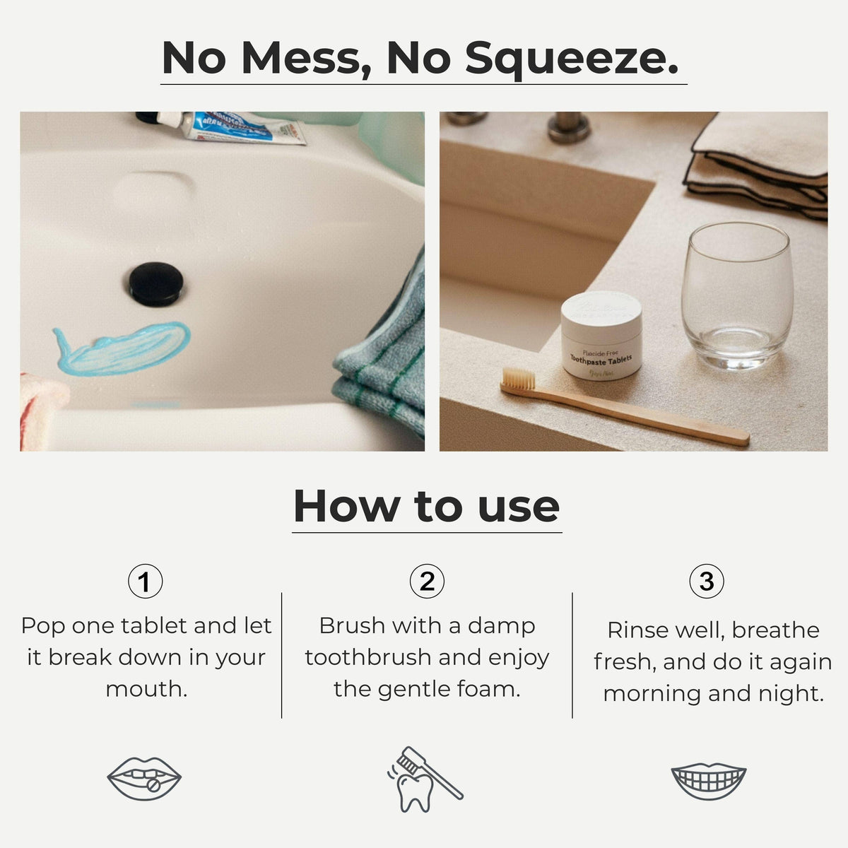 Fluoride-Free Yuzu Mint Toothpaste Tablets