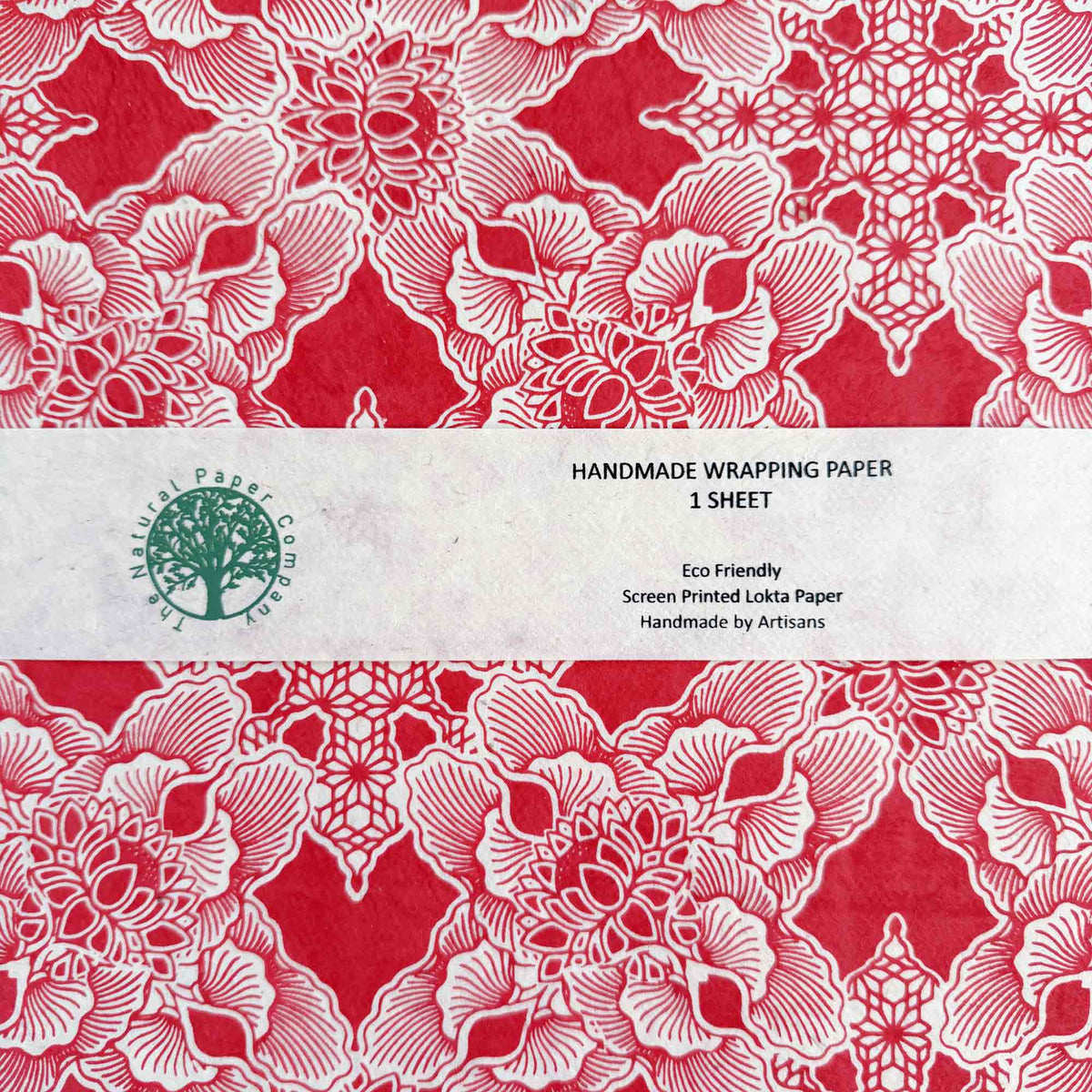 Handmade Lokta Wrapping Paper - Rajani Red