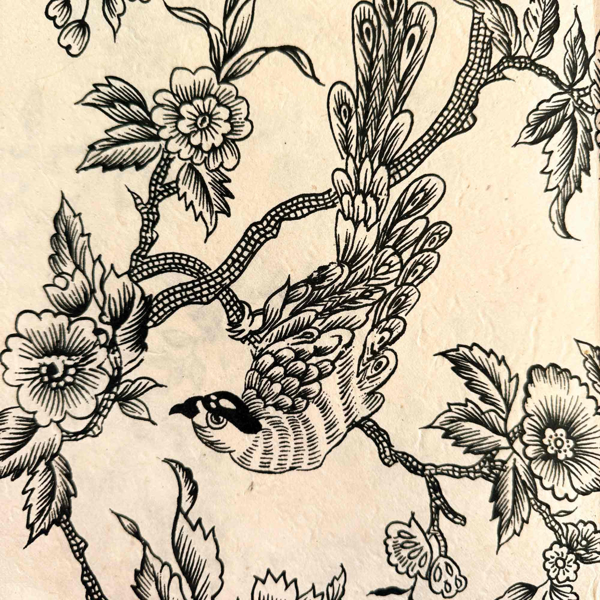 Handmade Lokta Wrapping Paper - Bird Garden