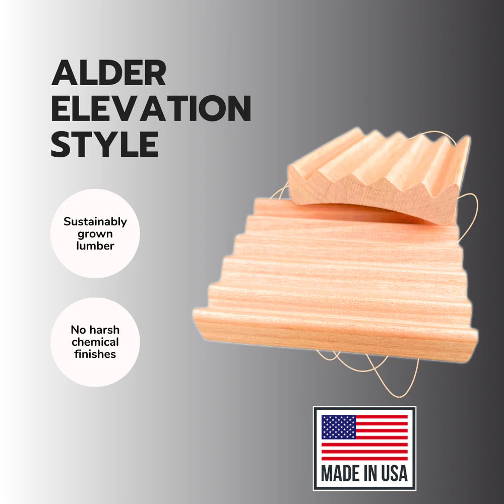 Handcrafted Red Alder Wood Soap Dish - Elevation Style