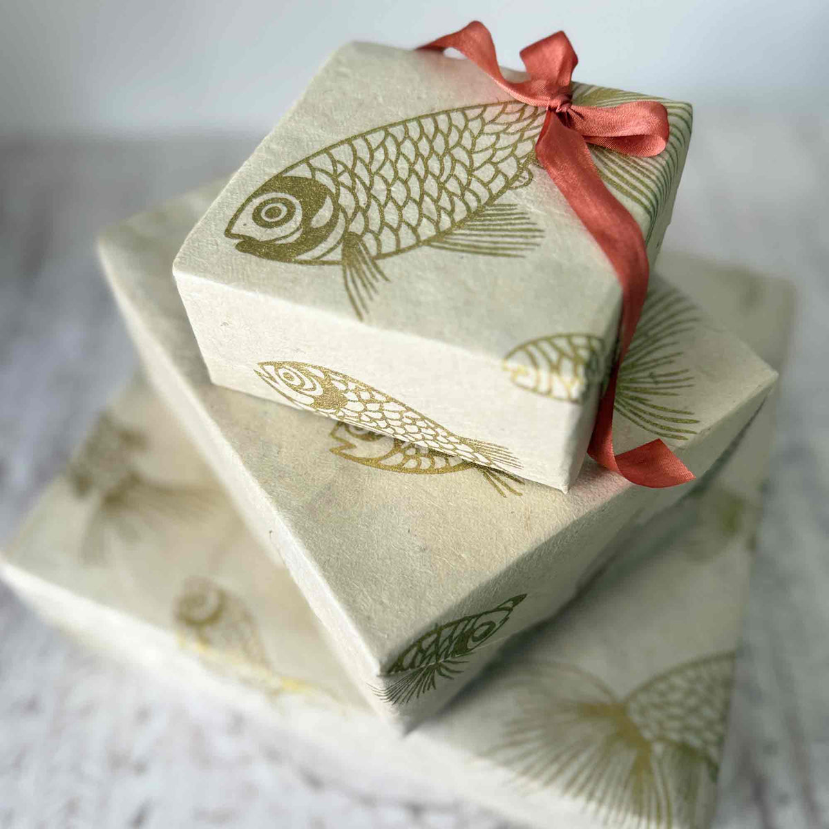 Handmade Lokta Wrapping Paper - Koi