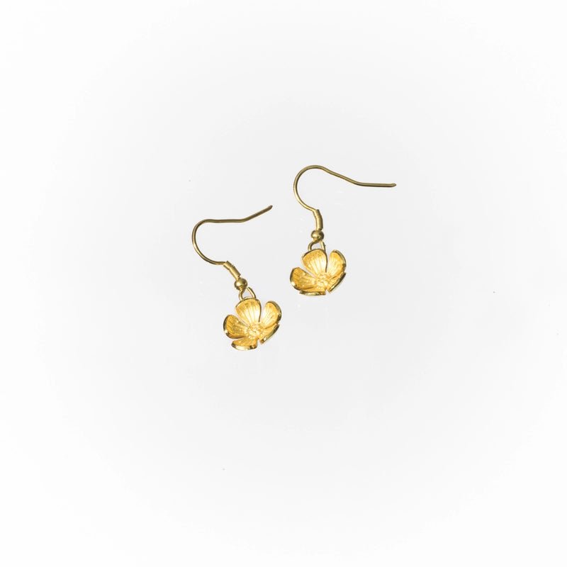 Forget-Me-Not Dangle Earrings (14K Gold, Silver) - Handmade