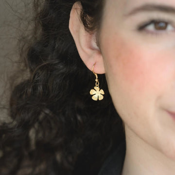 Forget-Me-Not Dangle Earrings (14K Gold, Silver) - Handmade