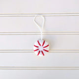 Classic Peppermint Wool Holiday Ornaments (Set of 6)