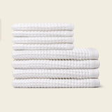 Set of 8 Organic Cotton Towels - White