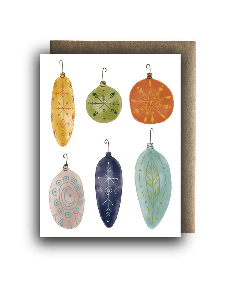Holiday Ornaments Recycled Paper Card