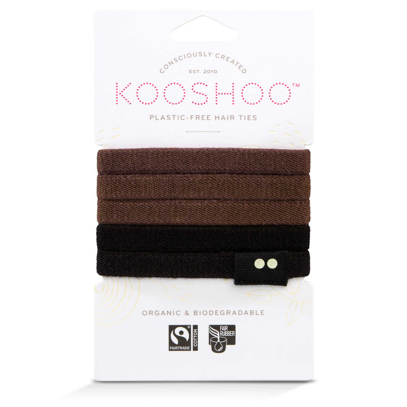 Kooshoo Organic Hair Ties - Black/Brown