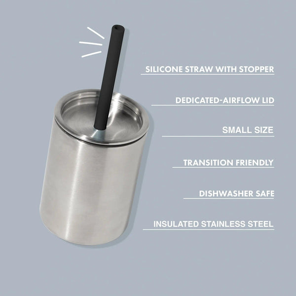 8oz Stainless Steel Sippy Cup - Spill Proof Straw Transition Cup (9 color options)