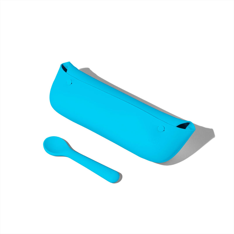 Roll & Go Silicone Bib + Spoon (9 color options)