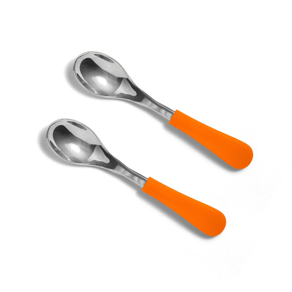 Stainless Steel Baby Spoons - Wide & Short (9 color options)