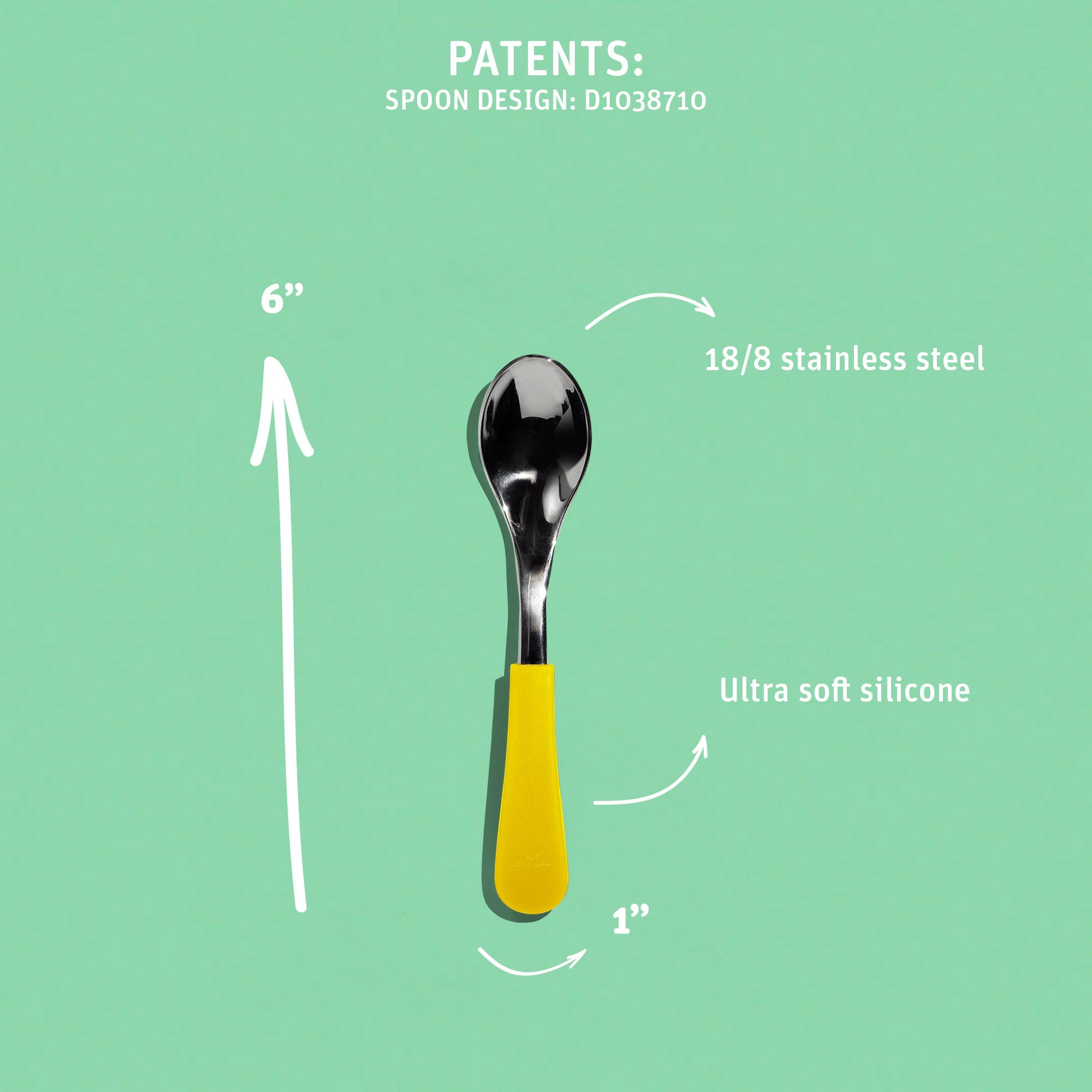 Stainless Steel Baby Spoons - Wide & Short (9 color options)