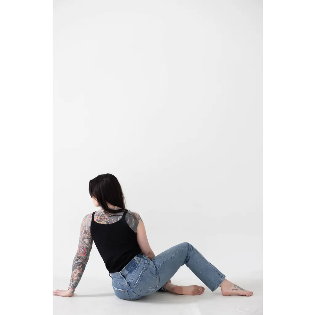 Black Organic Cotton Mom Tank