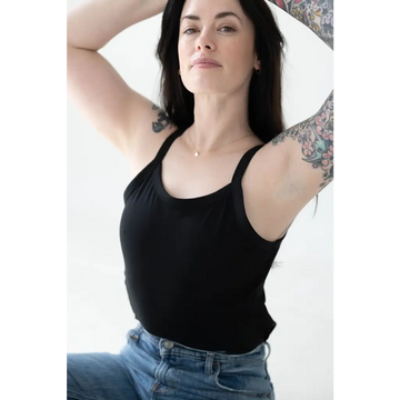 Black Organic Cotton Mom Tank