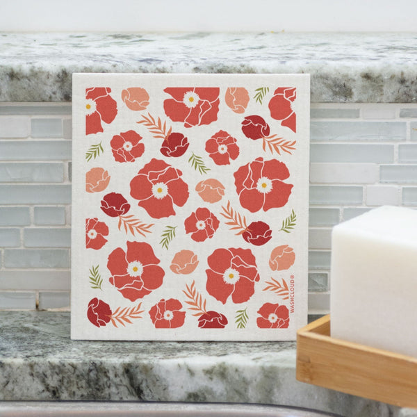 WASHCLOUD® -  Swedish Dish Cloth - Scarlett Poppy