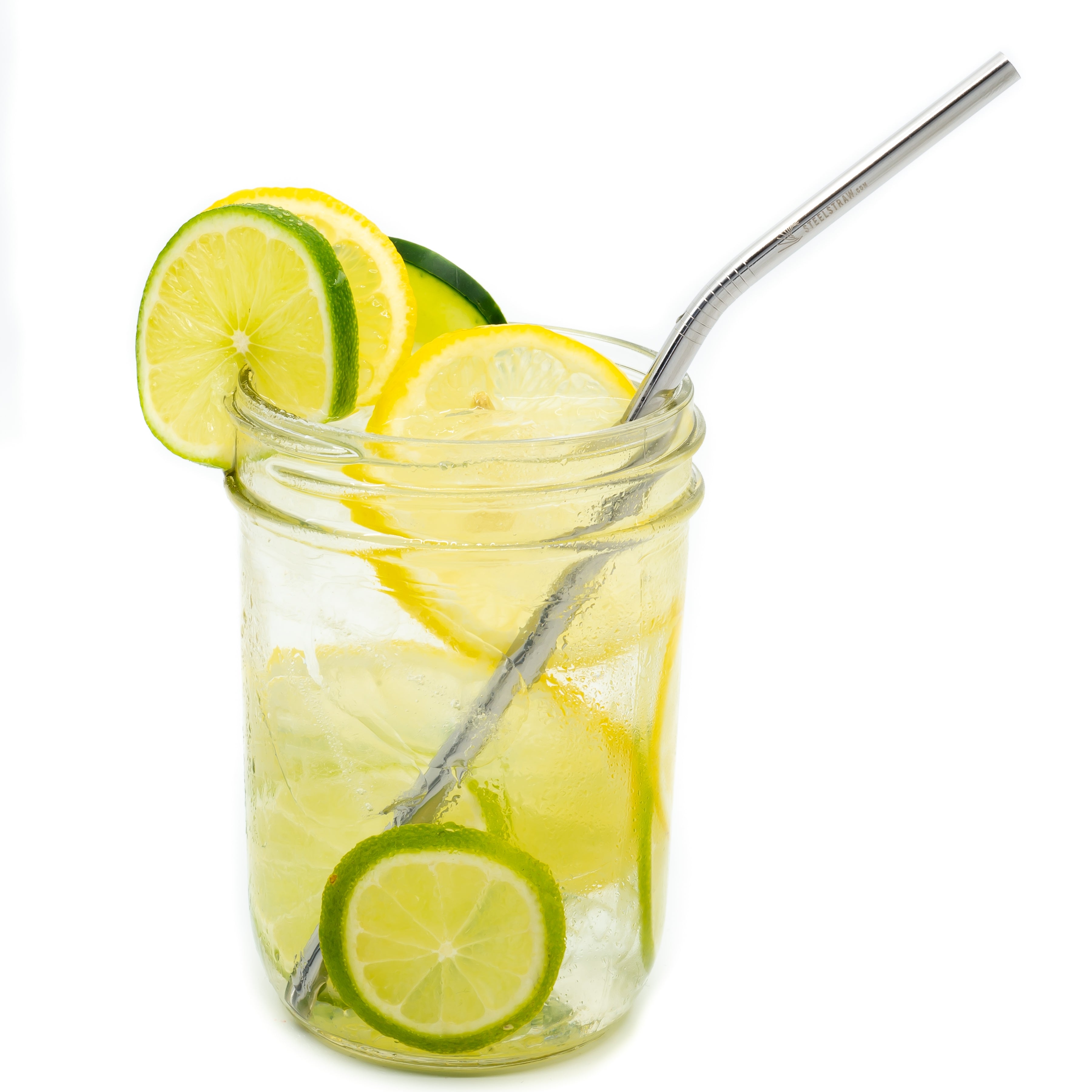 Bent Stainless Steel Straw - Silver